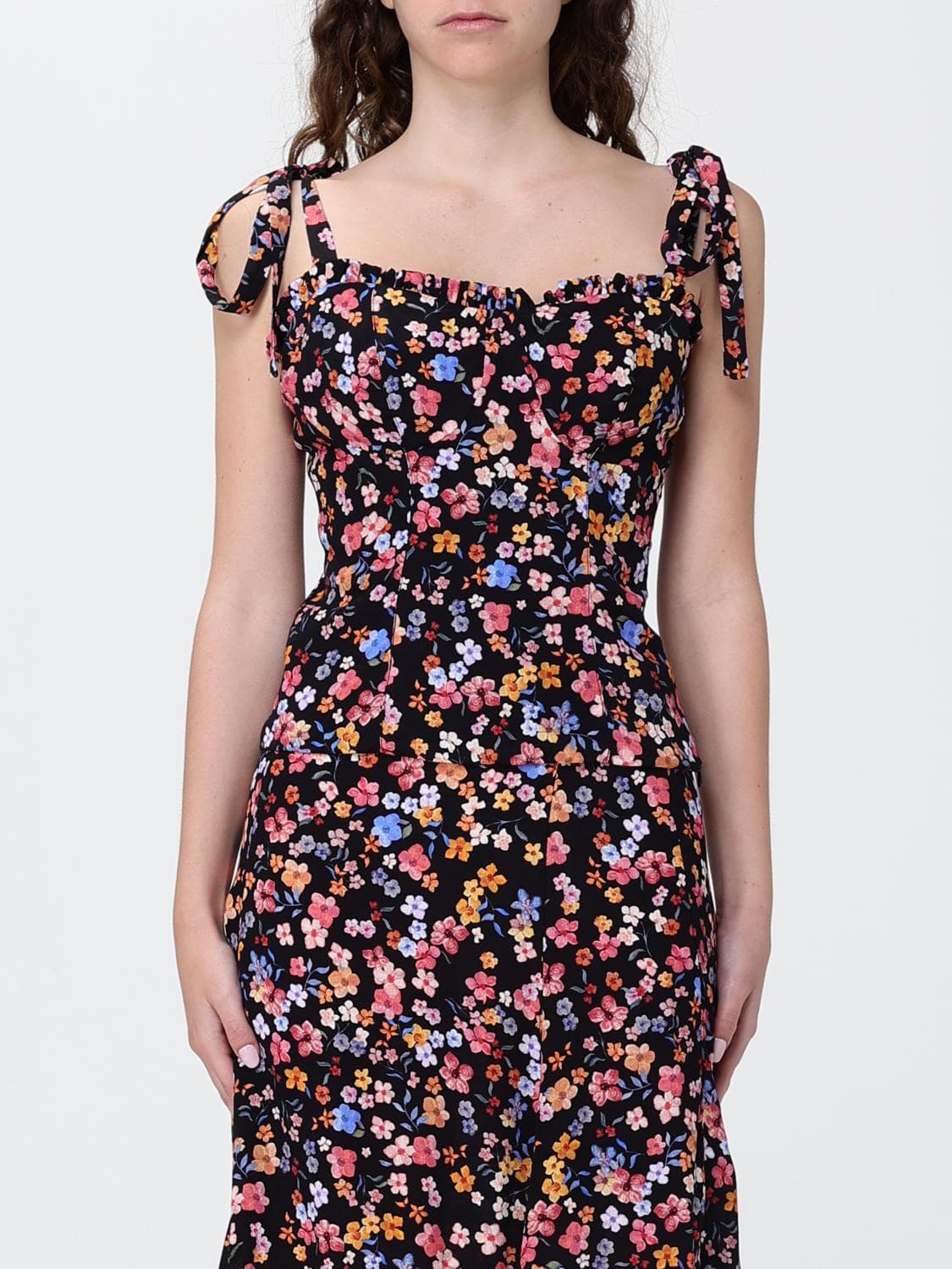 Mar De Margaritas Viscose Top with Floral Print