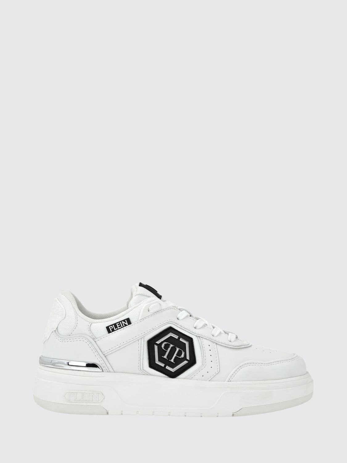 Philipp Plein Leather and Mesh Sneakers