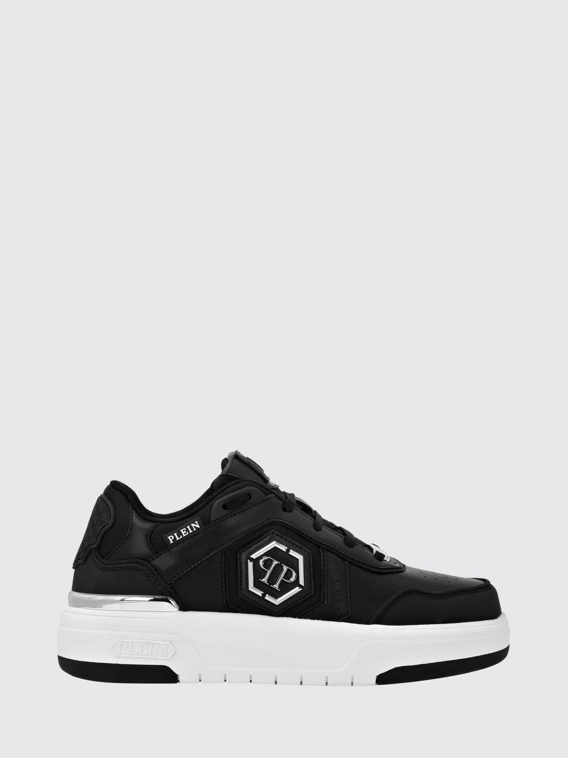 Philipp Plein Leather and Mesh Sneakers