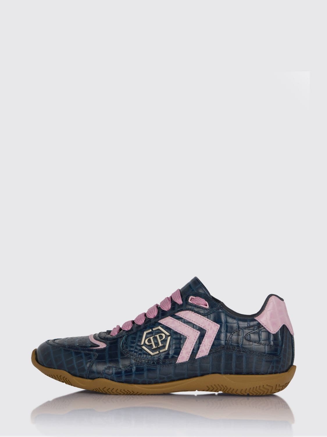 Philipp Plein Pit-$top Crocodile Print Leather Sneakers
