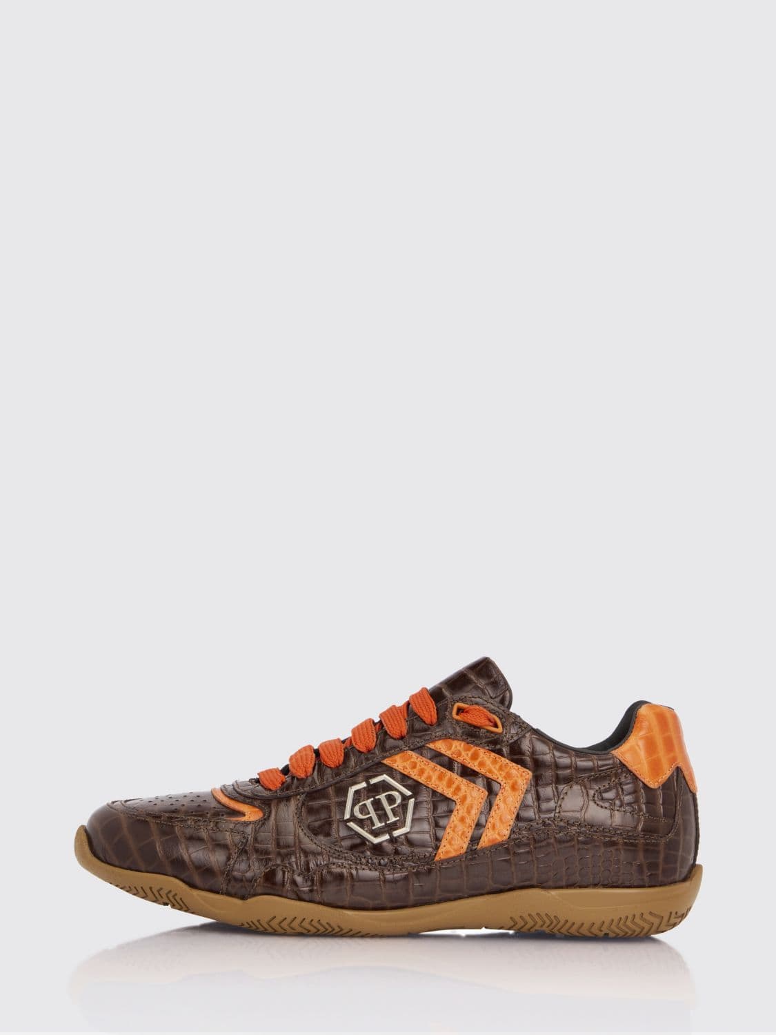 Philipp Plein Pit-$top Crocodile Print Leather Sneakers