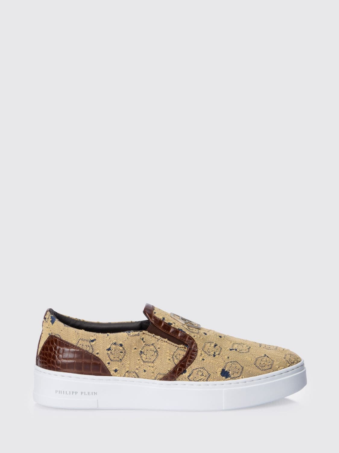 Philipp Plein Canvas Sneakers with Hexagon Jacquard