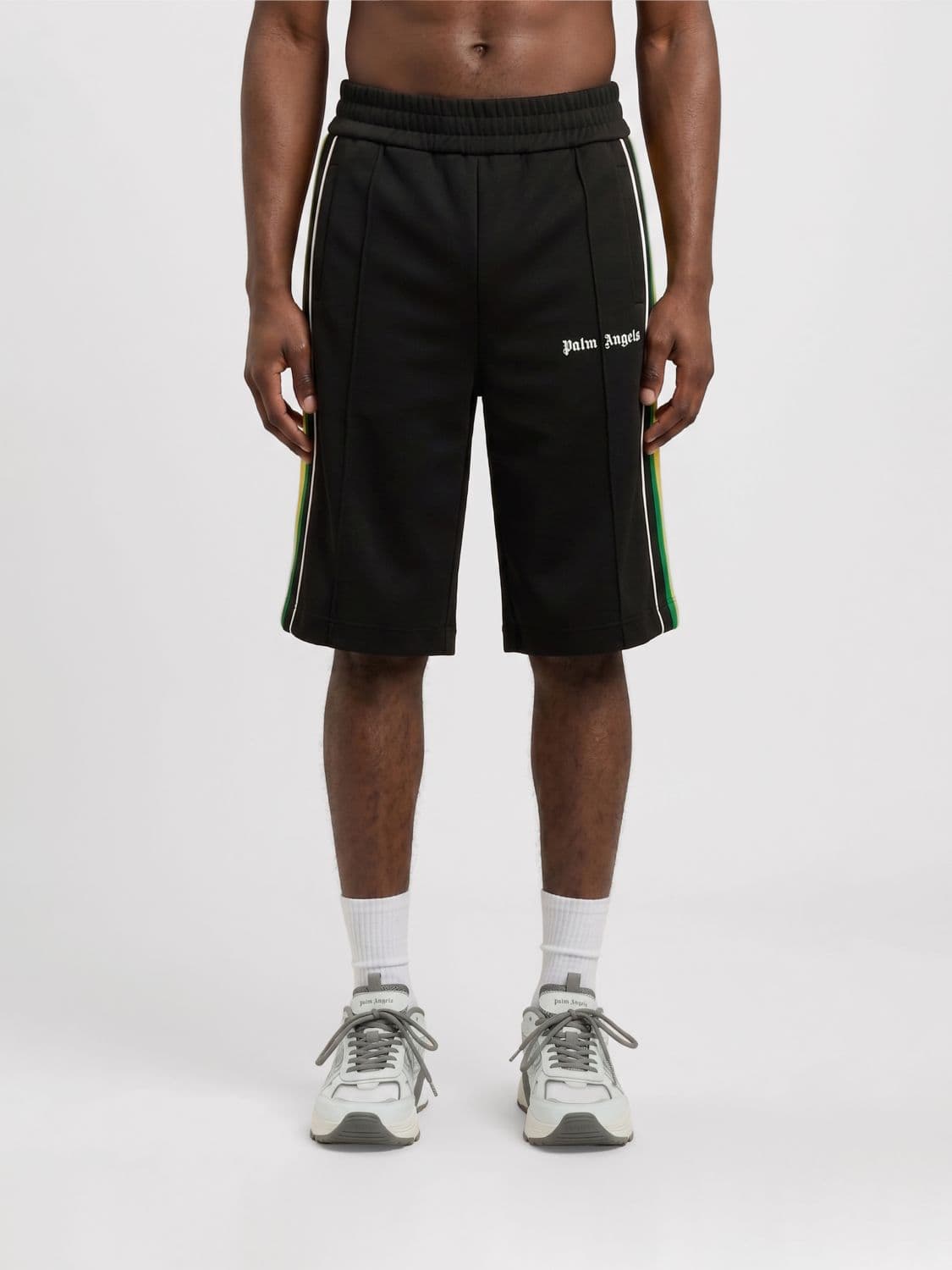 Palm Angels Stretch Technical Fabric Jogging Shorts