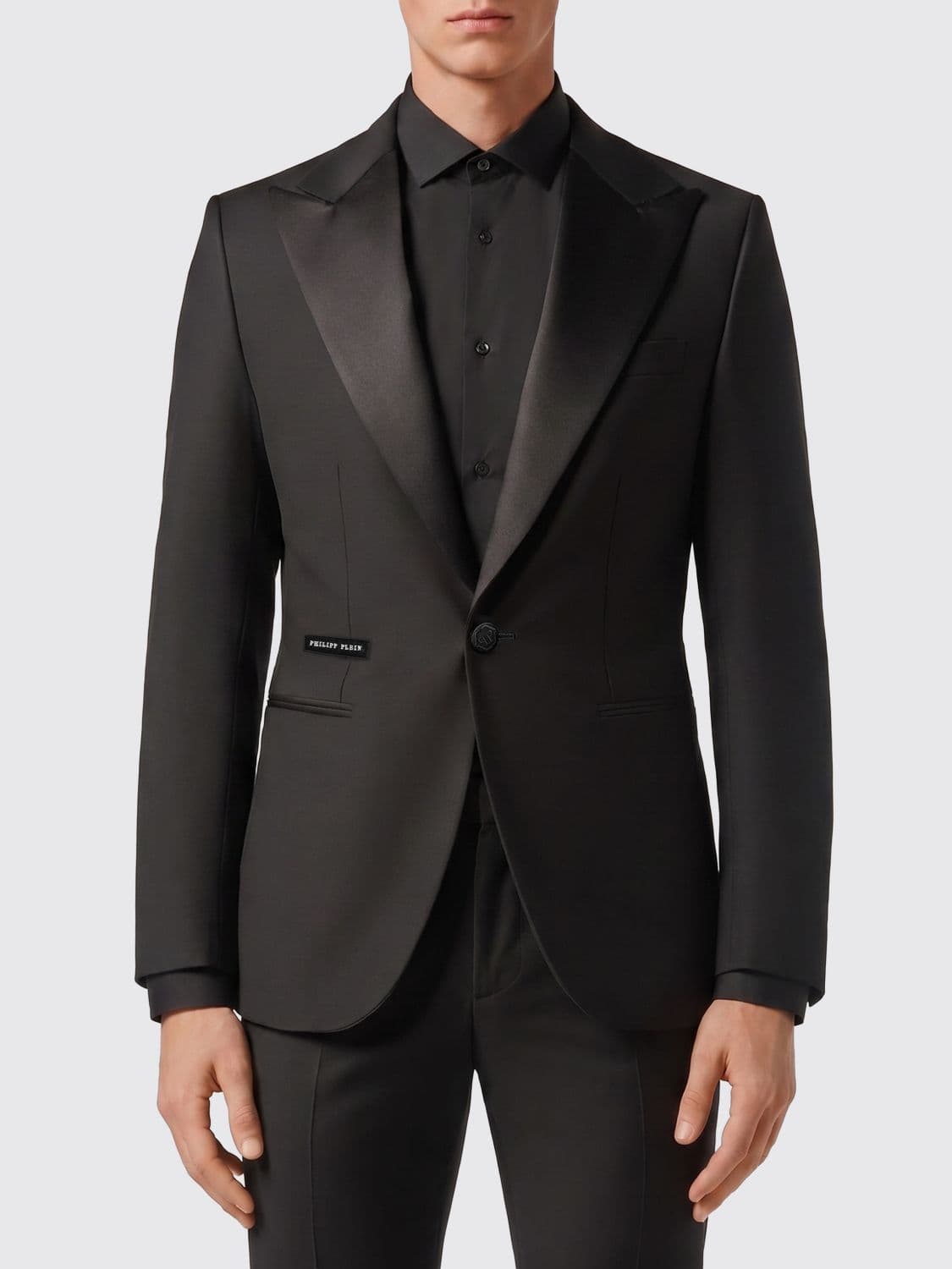 Philipp Plein Single-Breasted Wool Blend Blazer