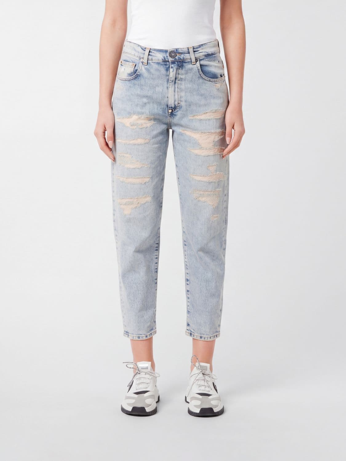 Philipp Plein Distressed Denim Cropped Jeans