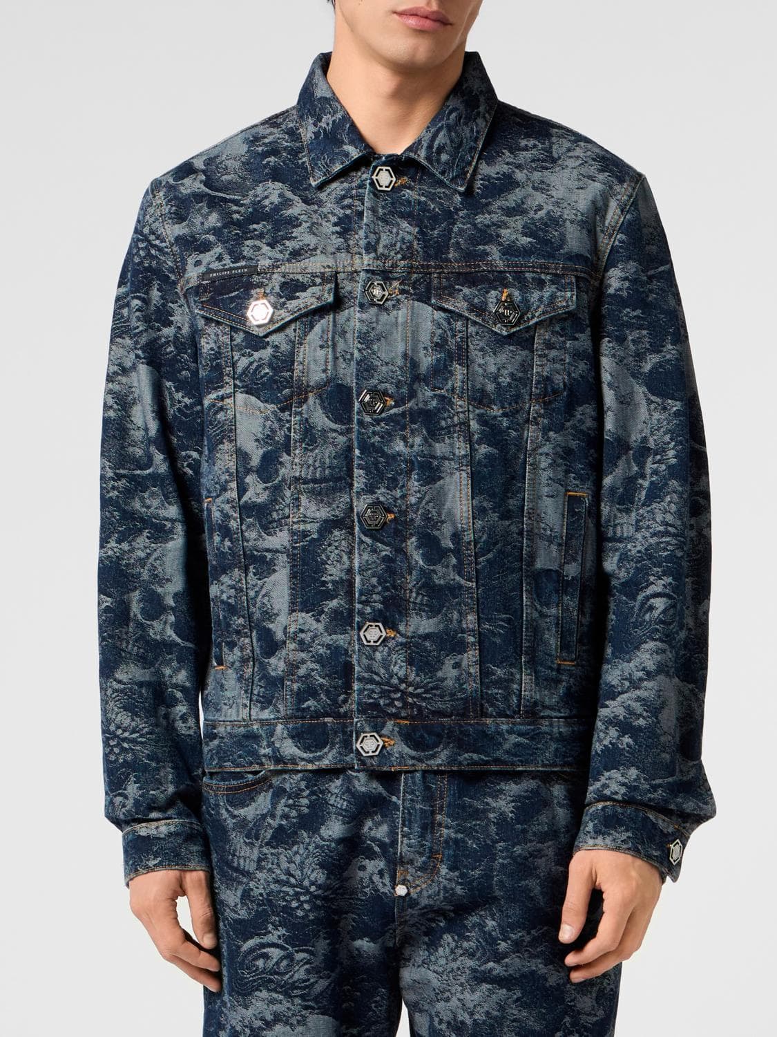Philipp Plein Abstract Denim Jacket