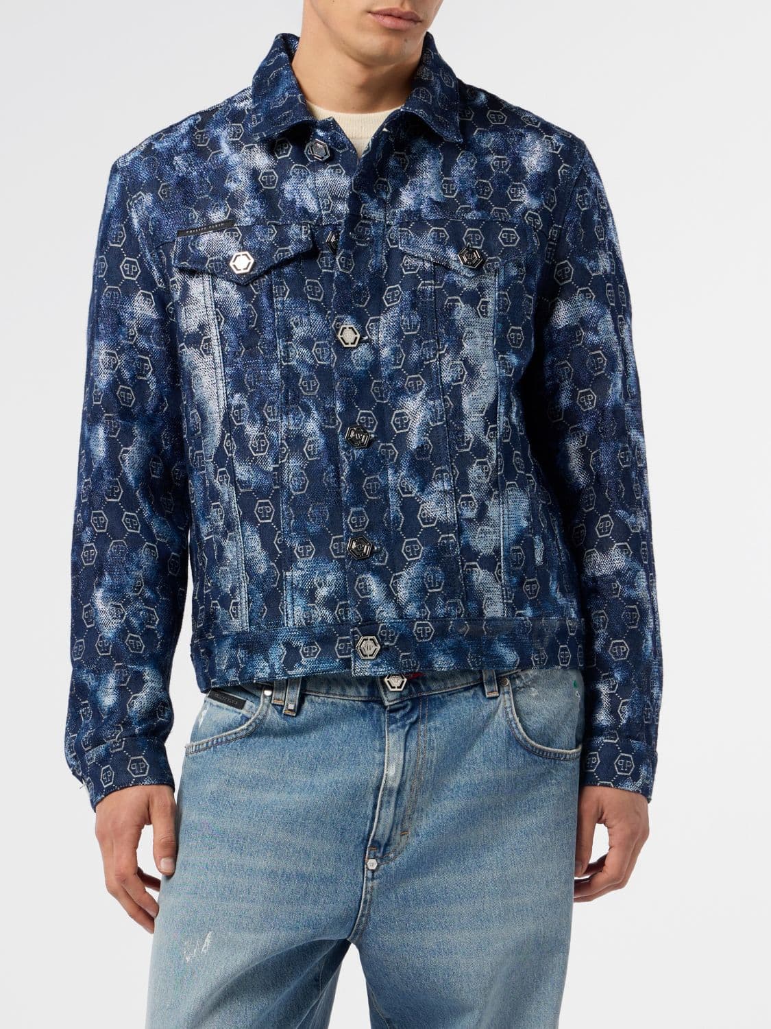 Philipp Plein Jacket Men color Navy
