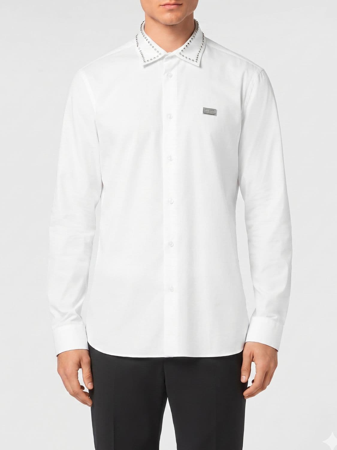 Philipp Plein Cotton Poplin Shirt with Studs
