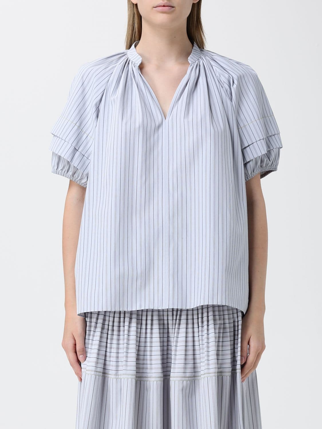 Paul Smith Striped Cotton Blend Blouse