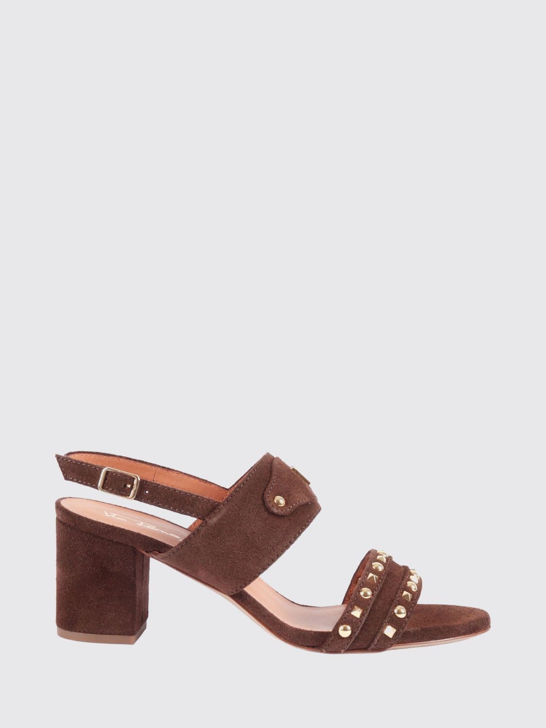 Via Roma 15 Suede Sandals with Studs