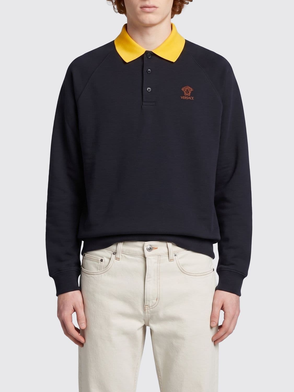Versace Cotton Polo Shirt with Medusa Logo