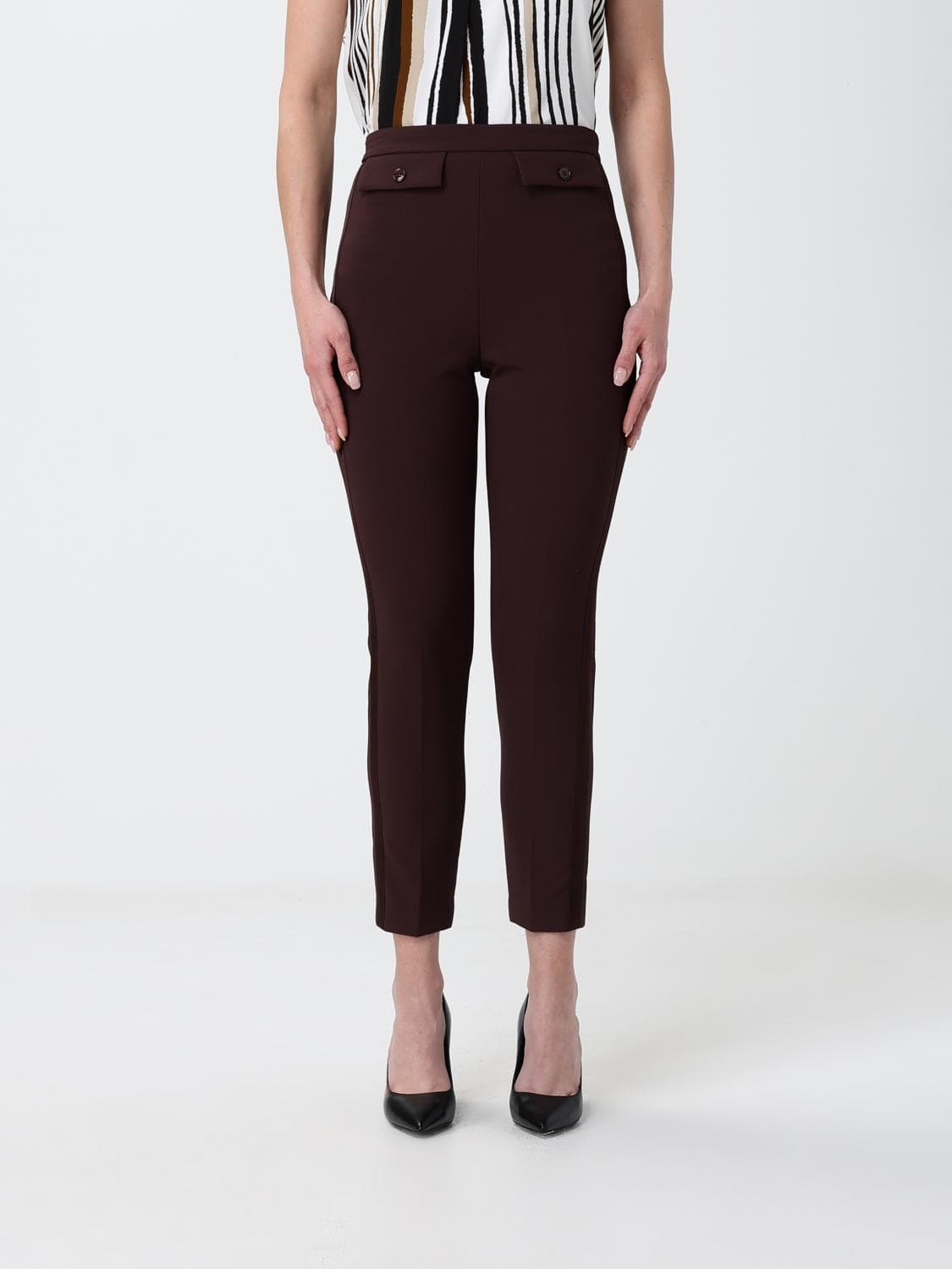 Elisabetta Franchi Stretch Crêpe Slim Fit Trousers