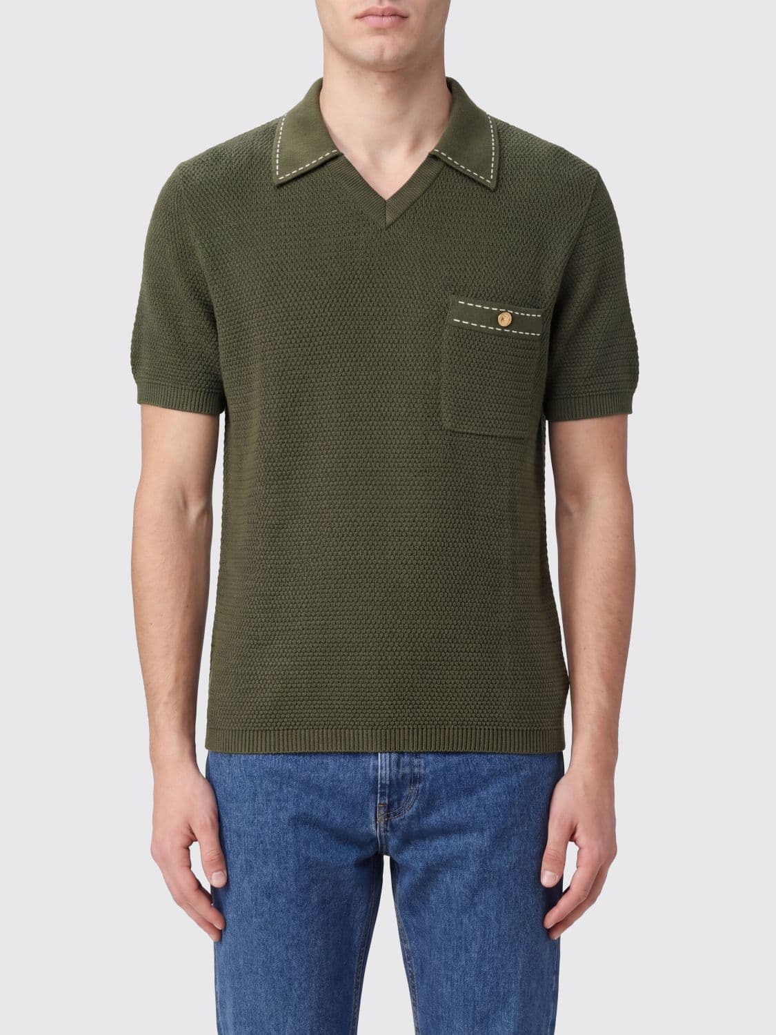 Versace Cotton Knit Polo Shirt · 48