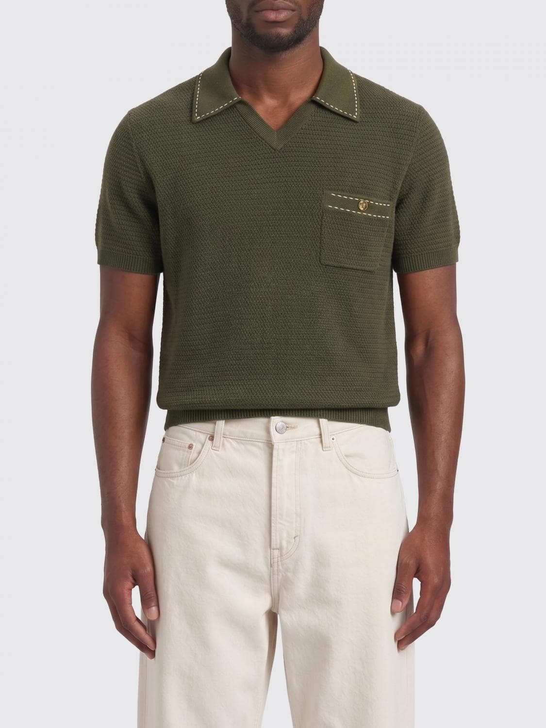 Versace Cotton Knit Polo Shirt · 50
