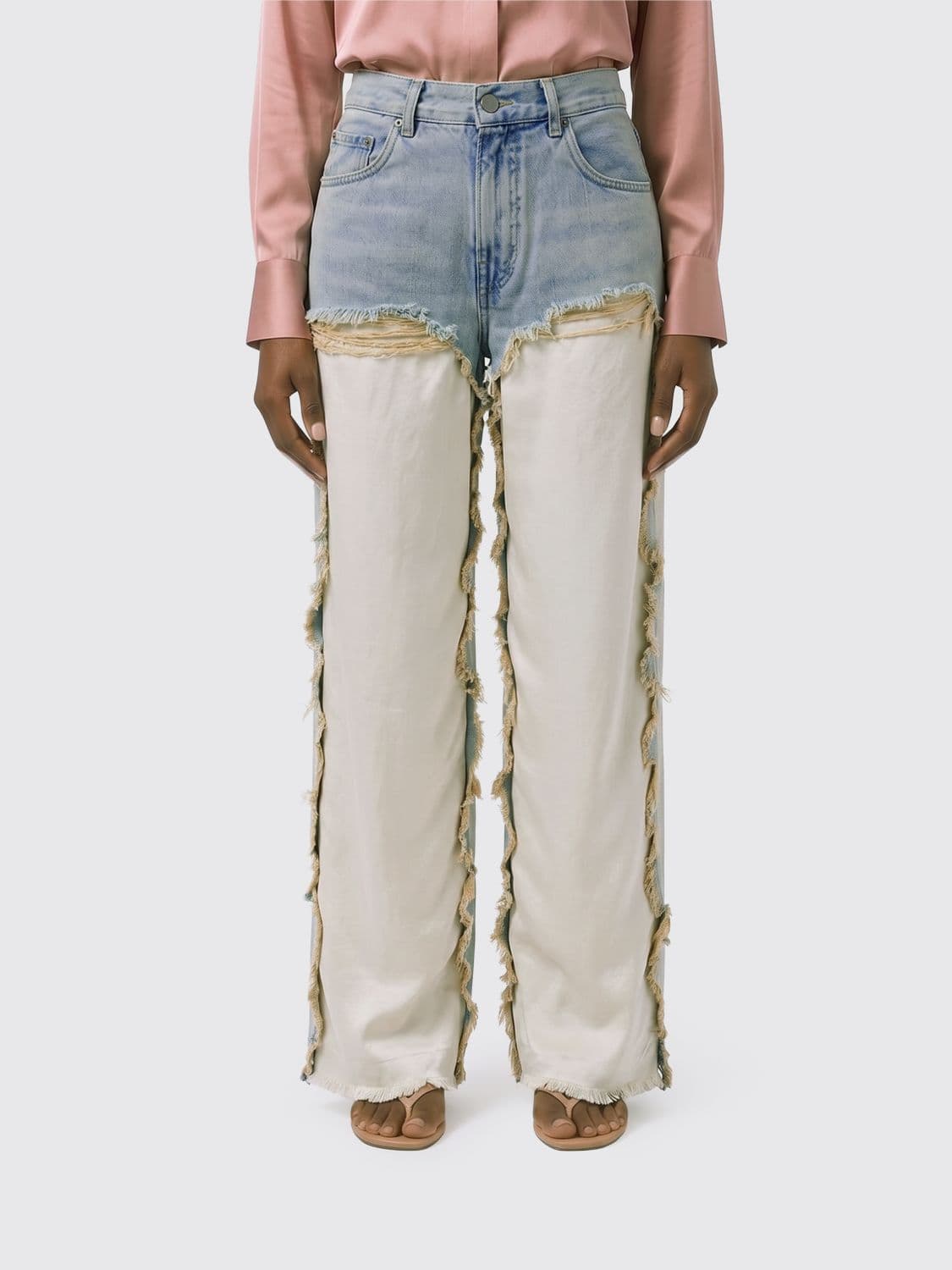 Haikure Bonnie Wide Leg Satin Denim Jeans