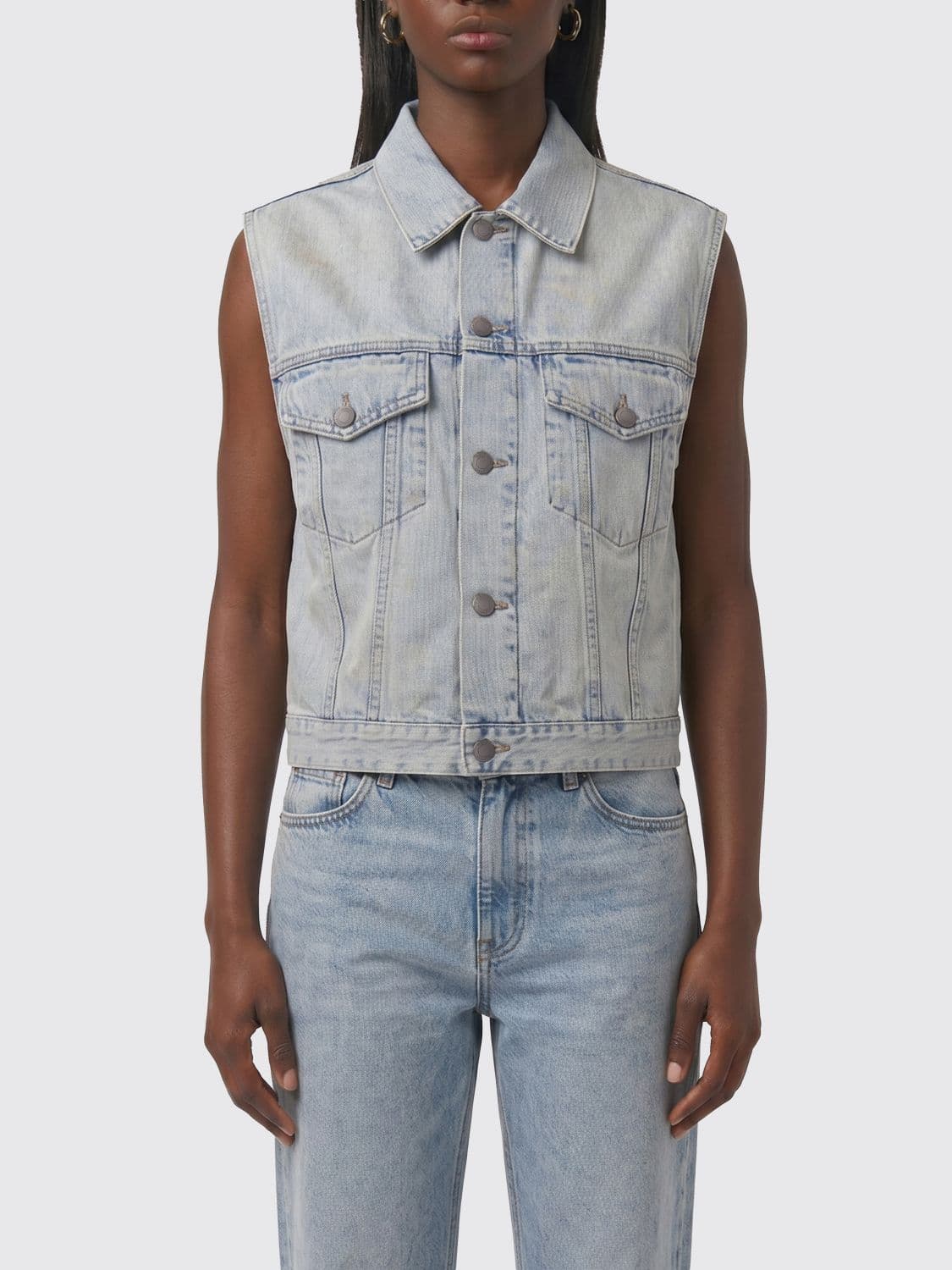Haikure Denim Vest with Back Panel