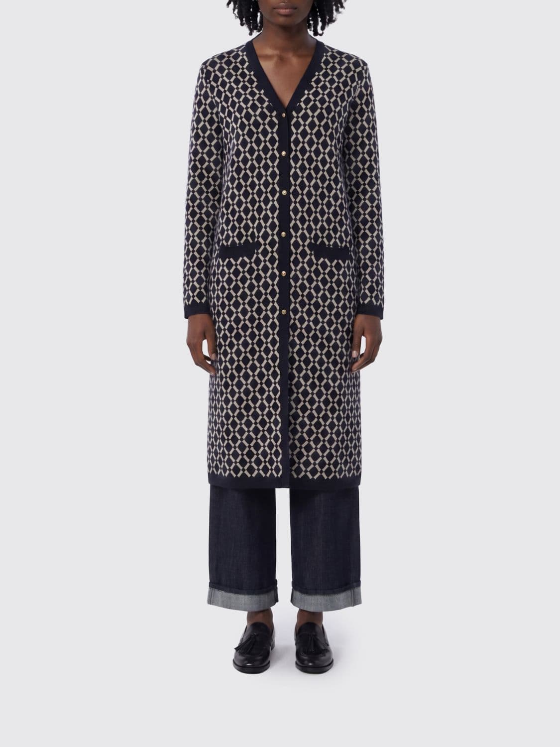 's Max Mara Rhombus Wool Cardigan · XS