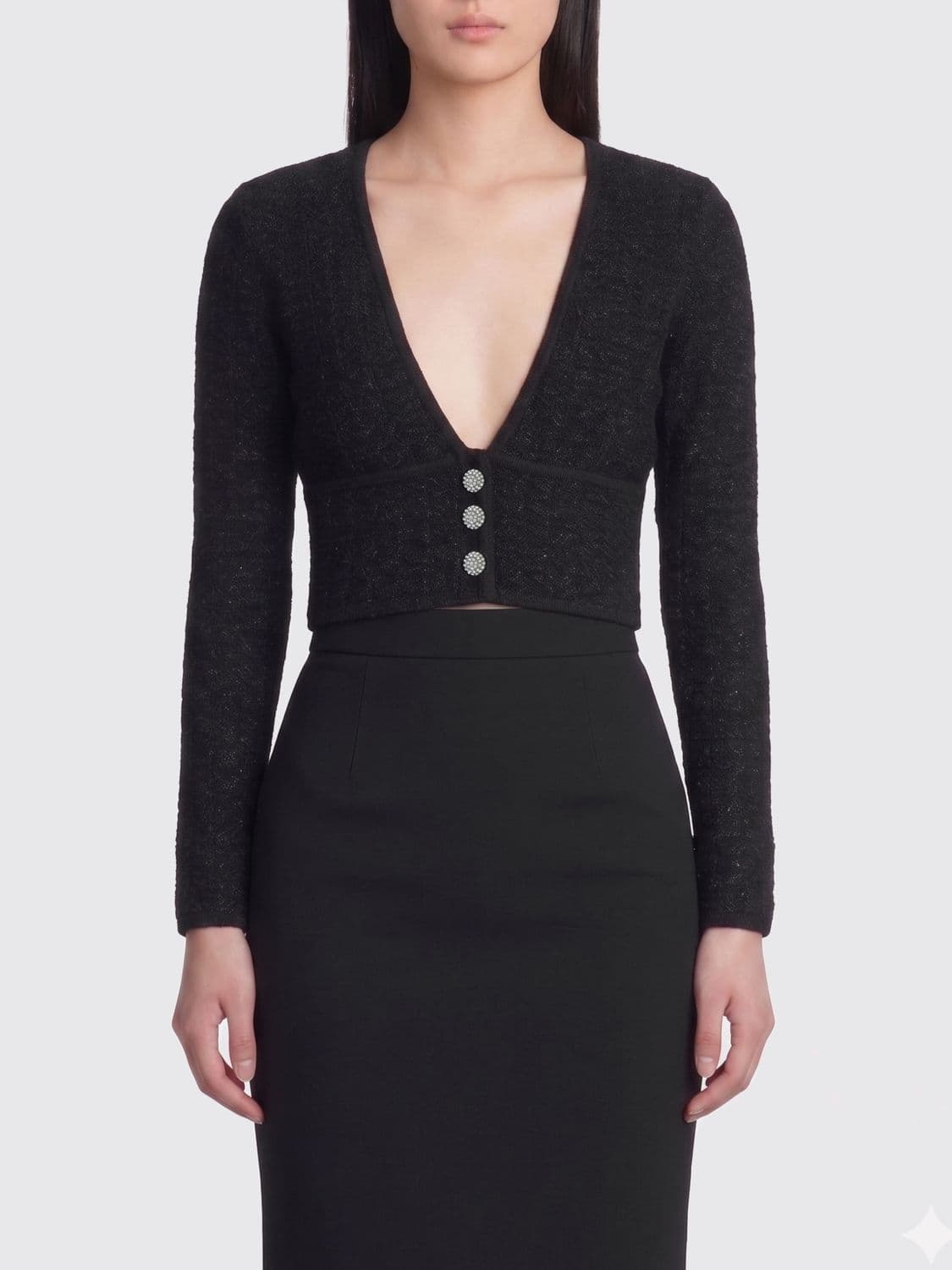 Alessandra Rich Virgin Wool Blend Crop Top