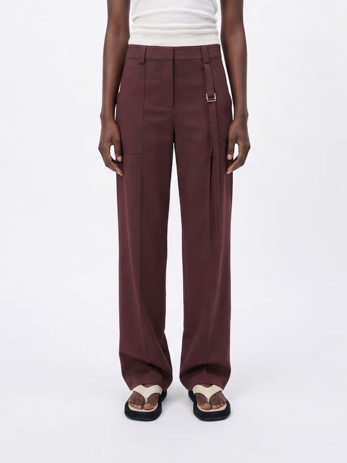 Patrizia Pepe Straight Viscose Blend Trousers