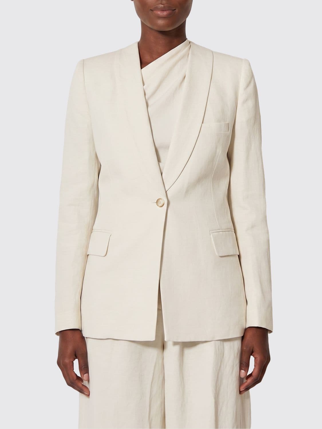 Uma Wang Single-Breasted Linen Blend Blazer