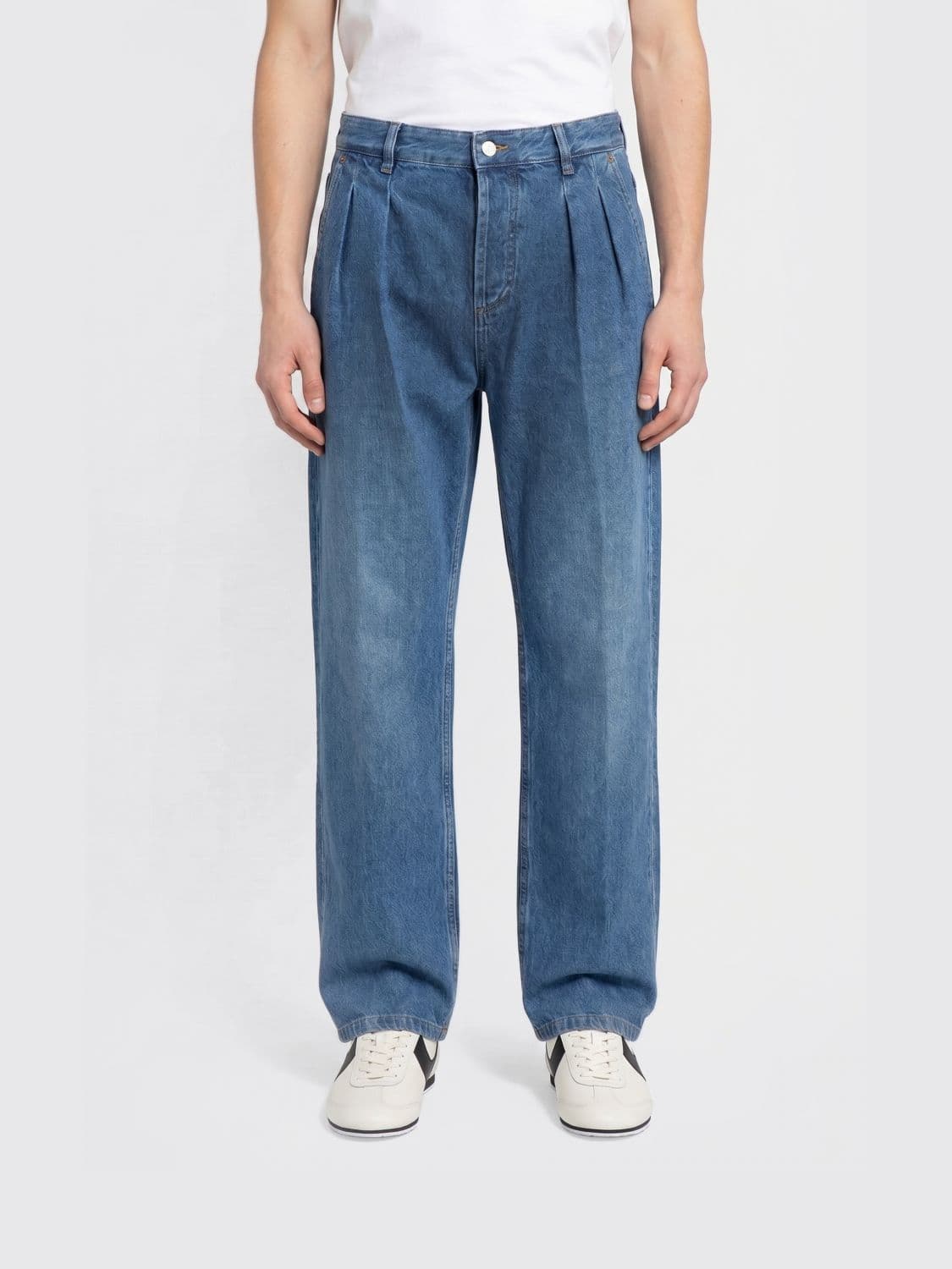 Marine Serre Wide Leg Cotton Denim Jeans