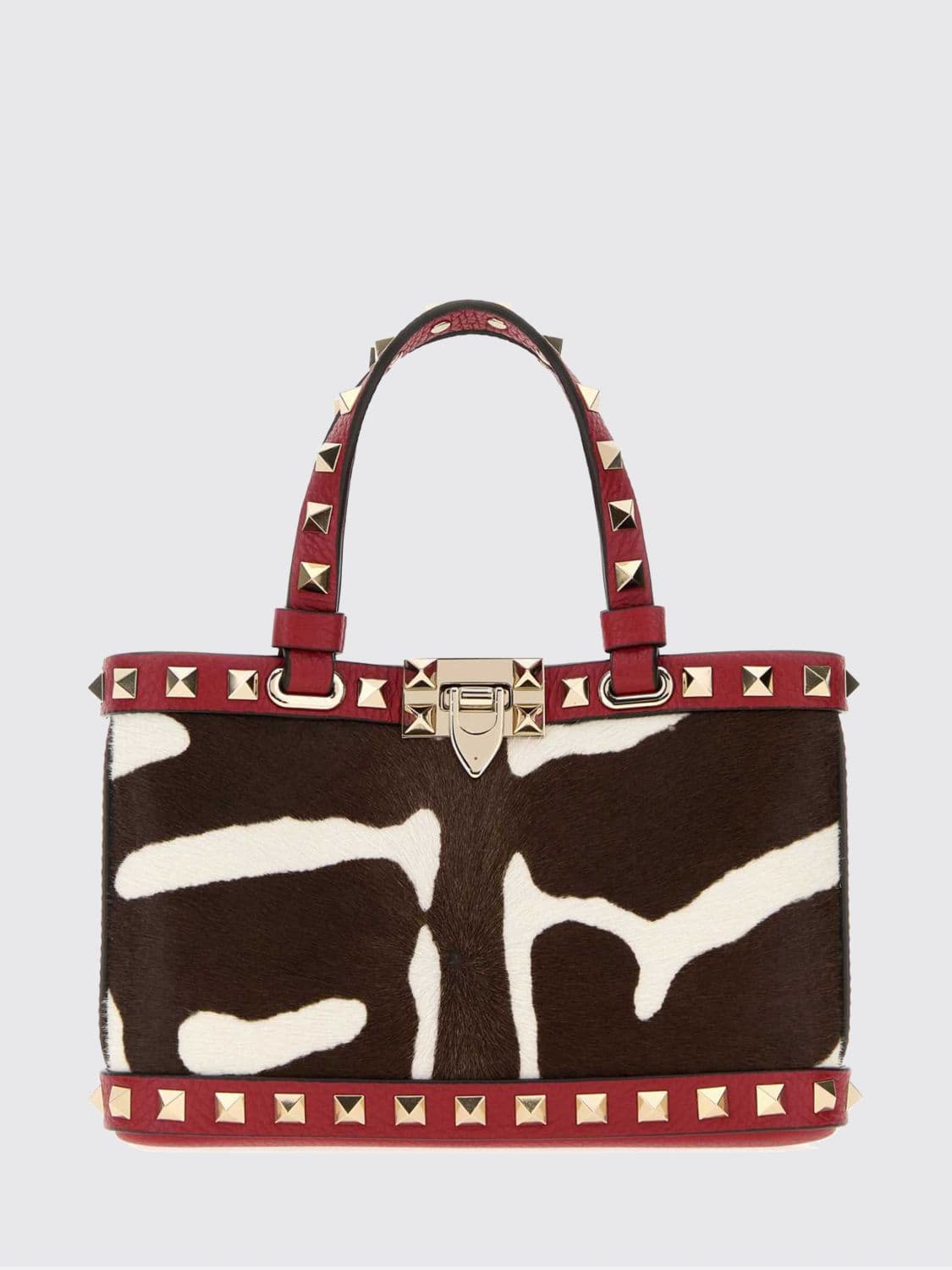 Valentino Garavani Rockstud Animalier Pony Skin And Leather Bag