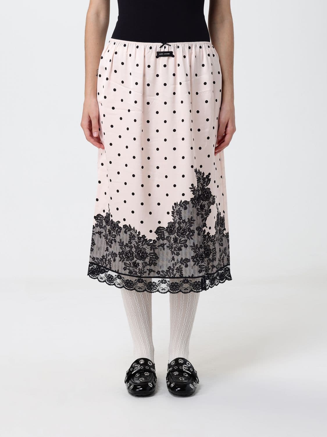 Marc Jacobs Polka Dot Skirt with Lace Inserts