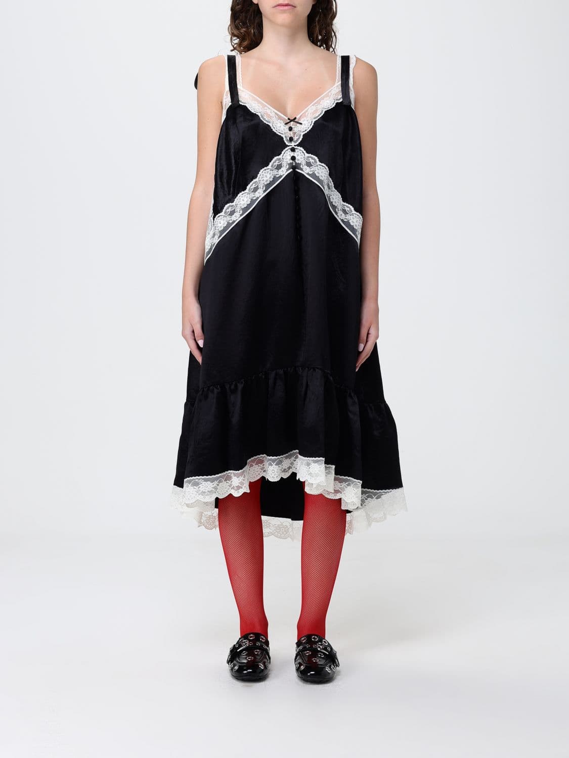 Marc Jacobs Satin Slip Dress with Lace Inserts