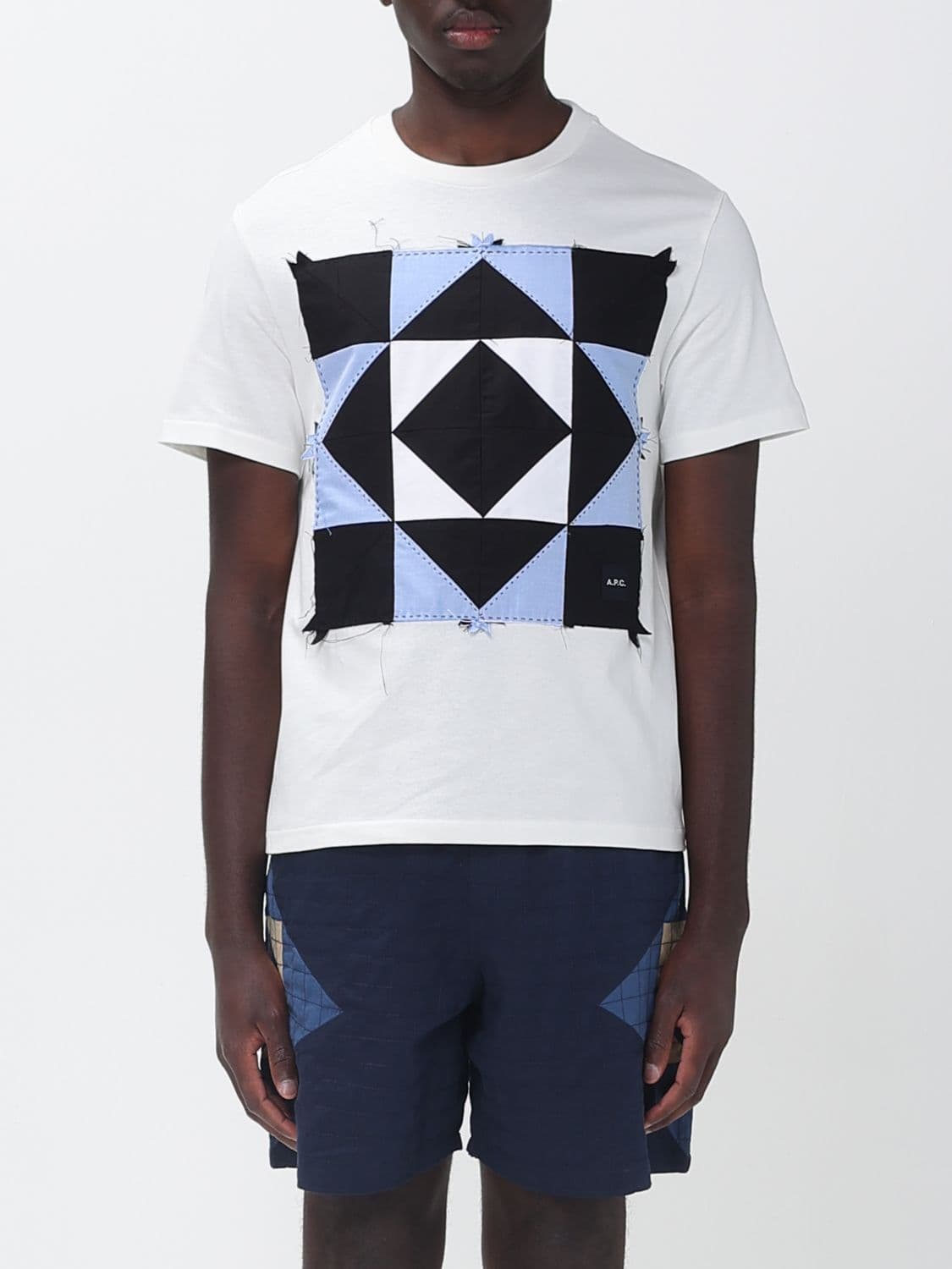A.p.c. A. P.C. Organic Cotton T-shirt with Rhombus Pattern
