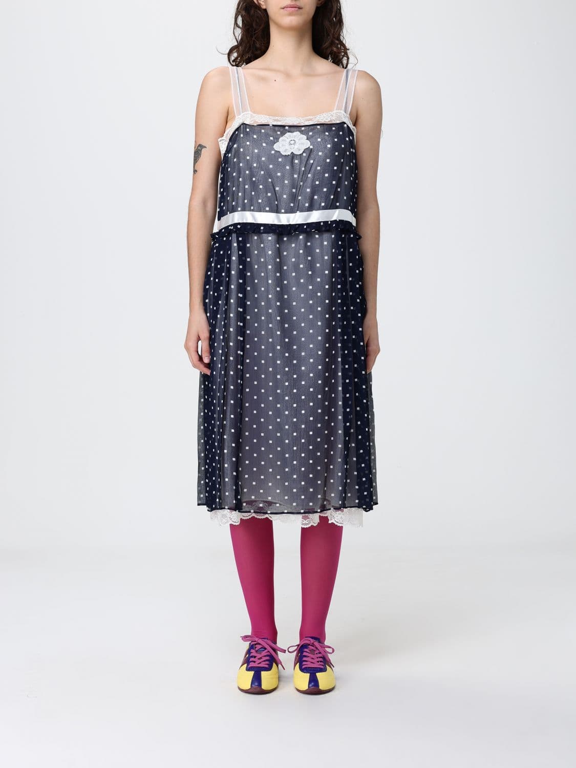 Marc Jacobs Polka Dot Viscose Midi Dress with Inserts