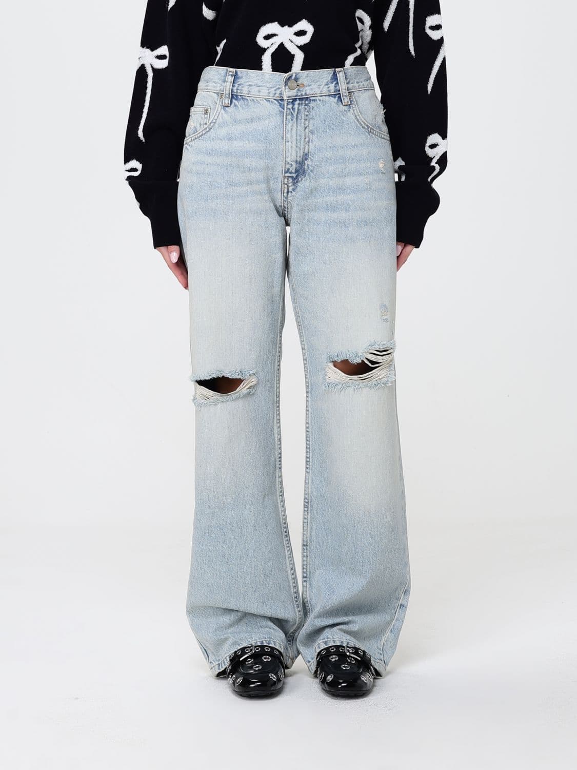Marc Jacobs Distressed Denim Wide-Leg Jeans