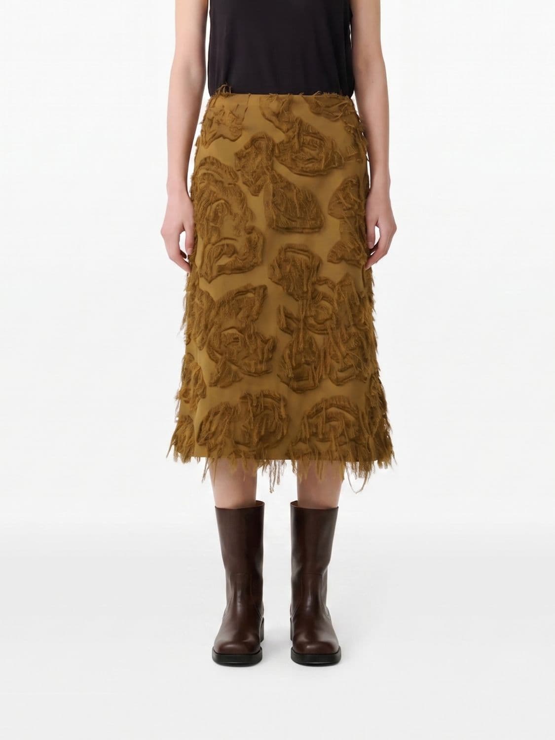 Studio Nicholson Cotton Skirt with Fringes