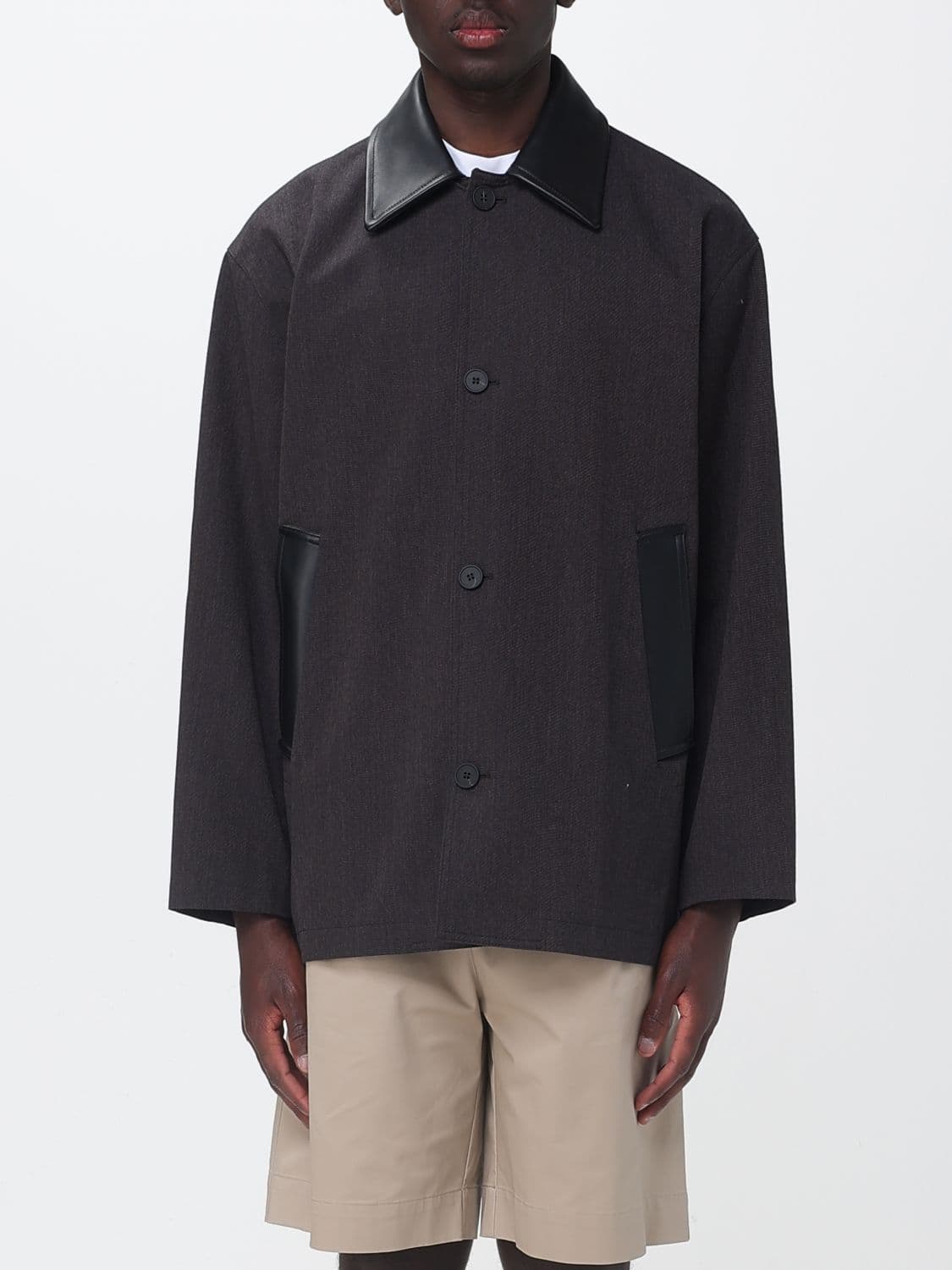 Studio Nicholson Lamb Leather and Wool Coat