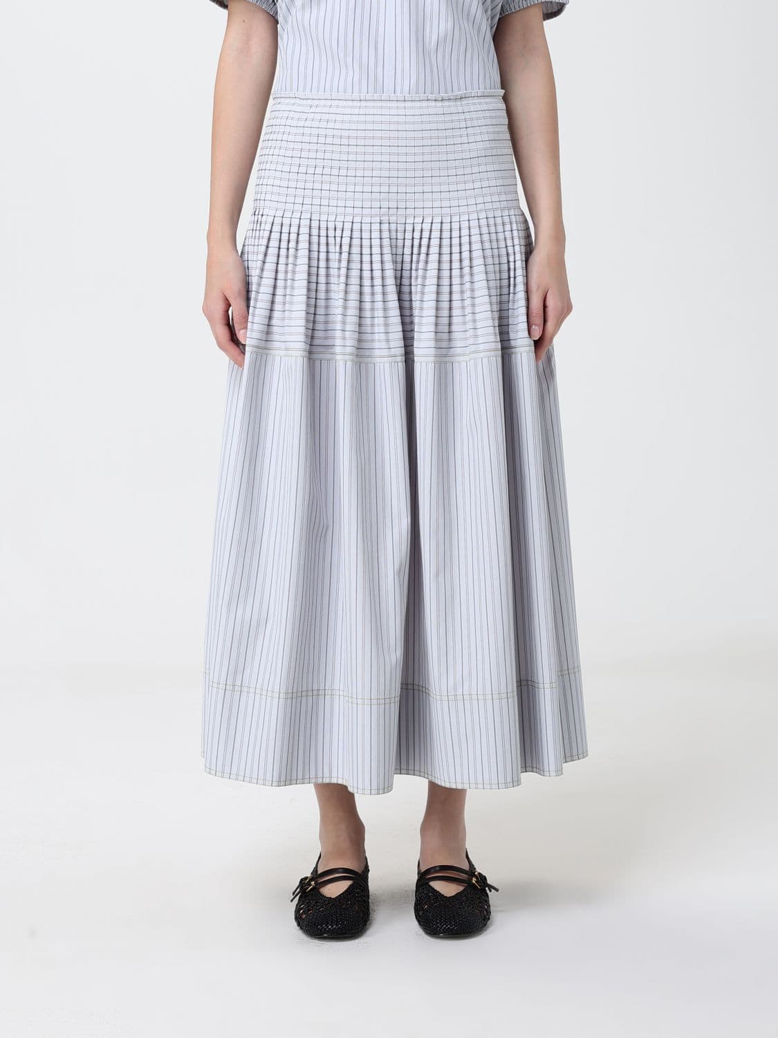 Paul Smith Striped Cotton Blend Skirt