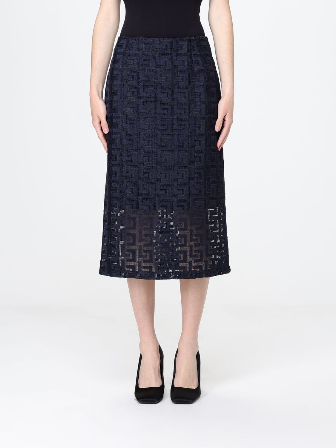 Liviana Conti Monogram Cotton Blend Skirt