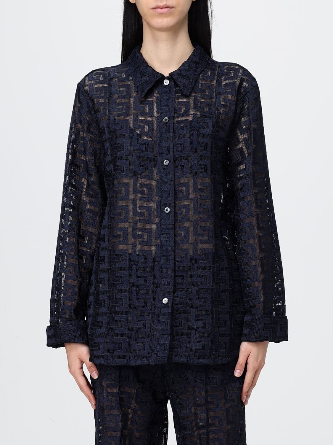 Liviana Conti Monogram Cotton Blend Shirt