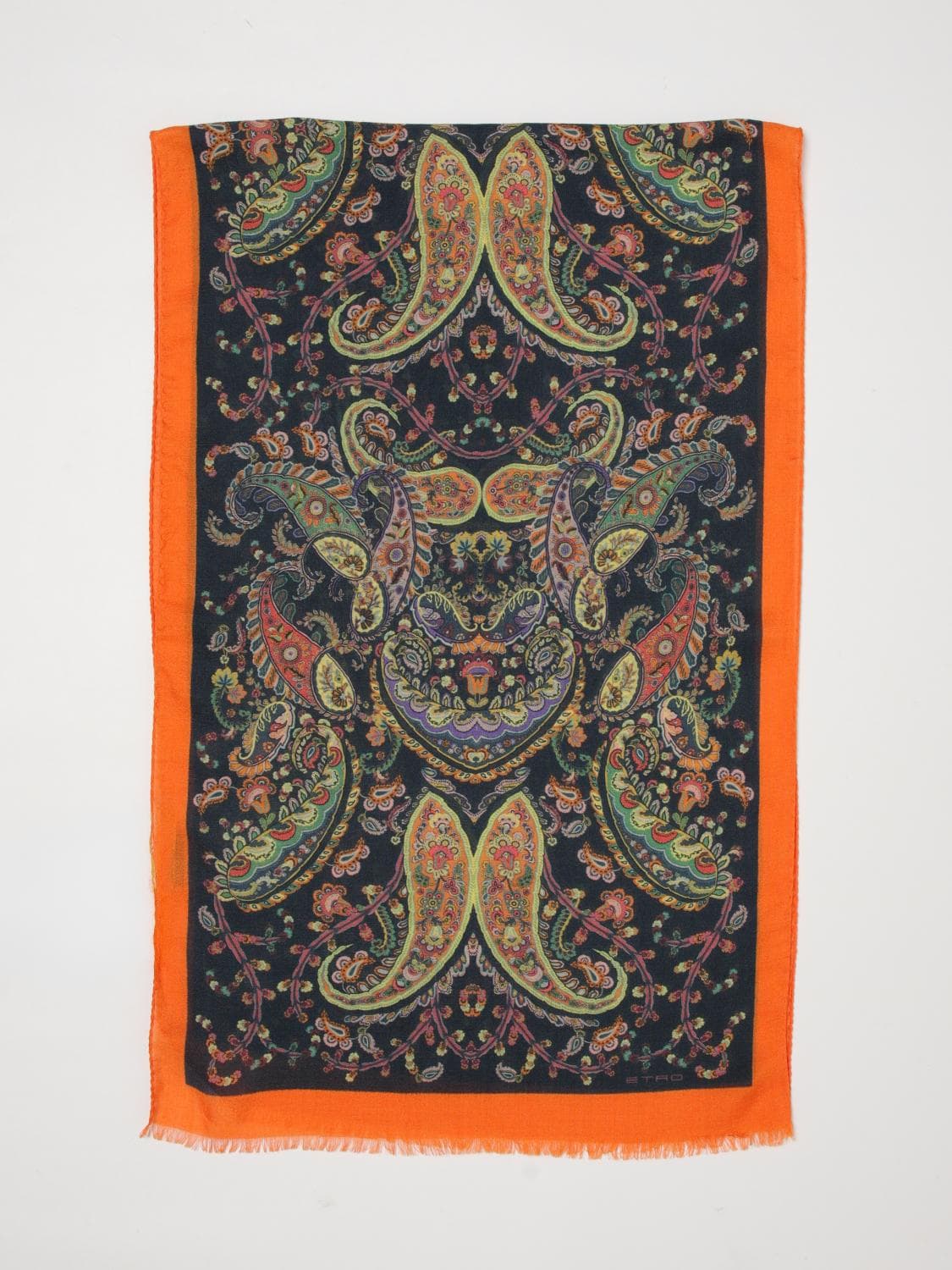 Etro Wool Blend Scarf with Paisley Print