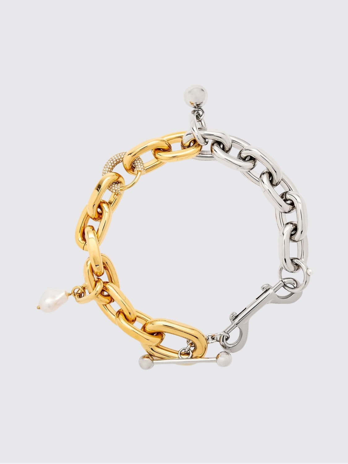Rabanne XL Link Bicolor Brass Necklace with Charms
