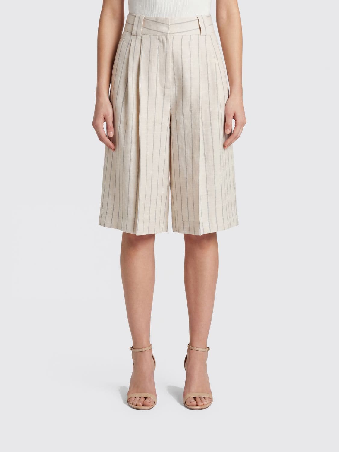 Blazé Milano Striped Linen Blend Shorts