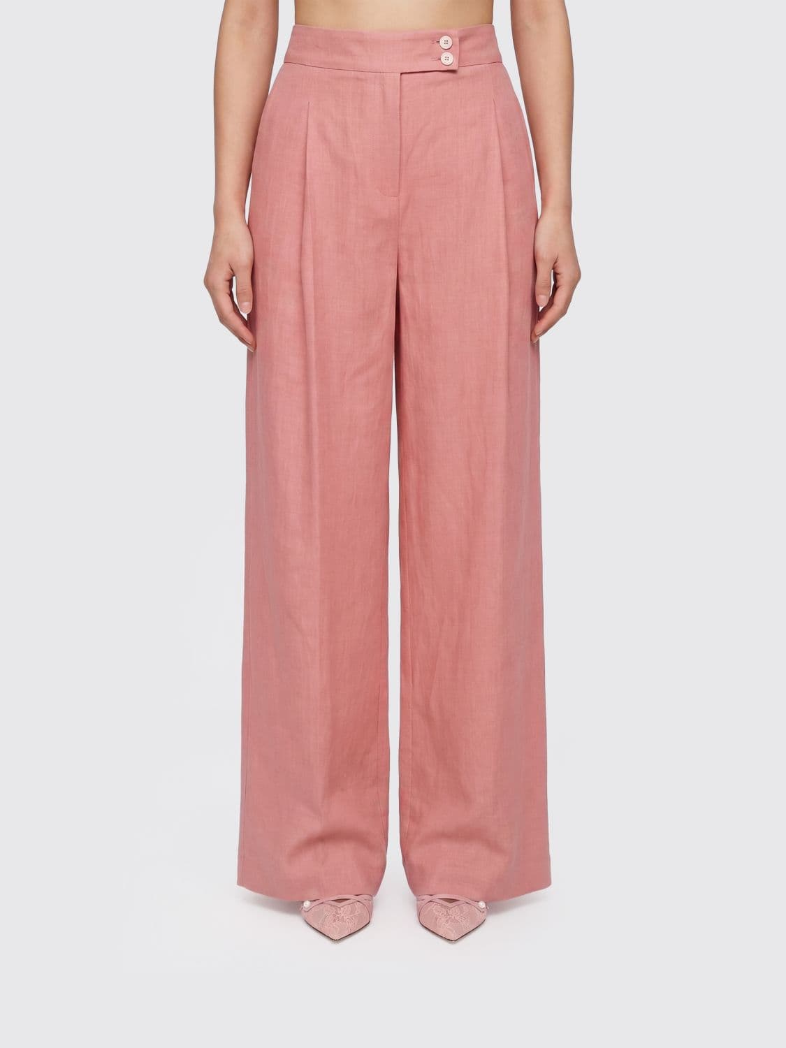 Eleventy Linen Palazzo Trousers
