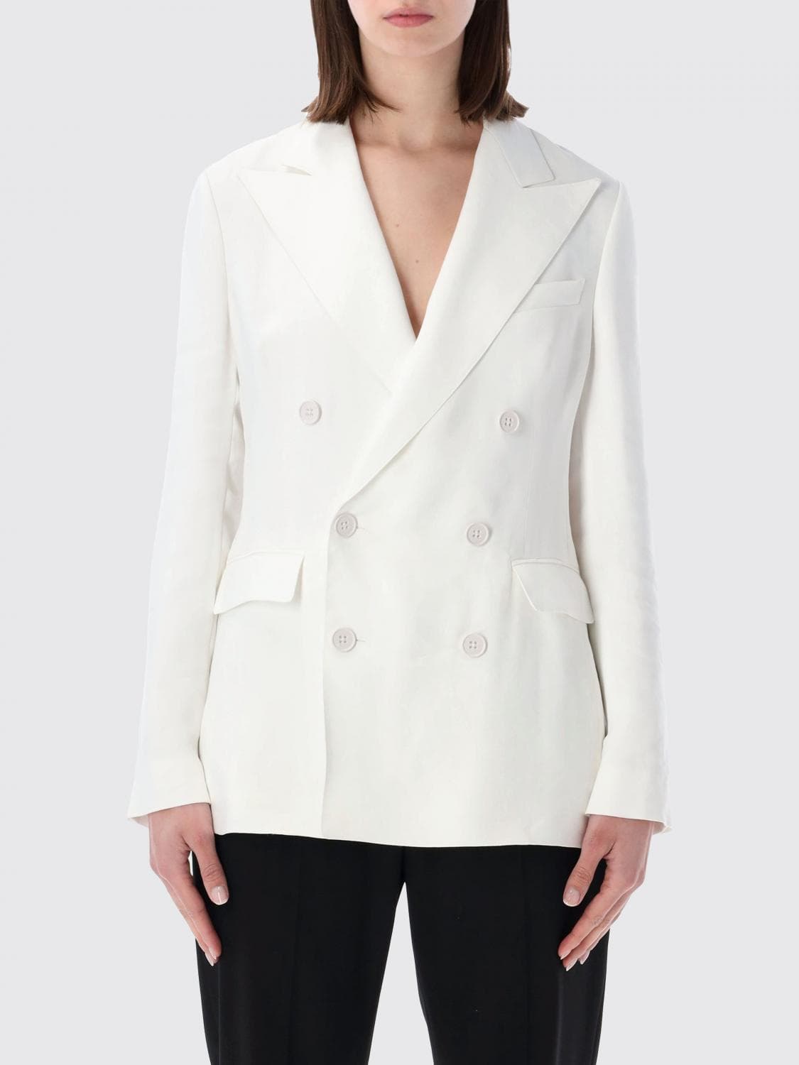 Ralph Lauren Double-Breasted Silk Blazer