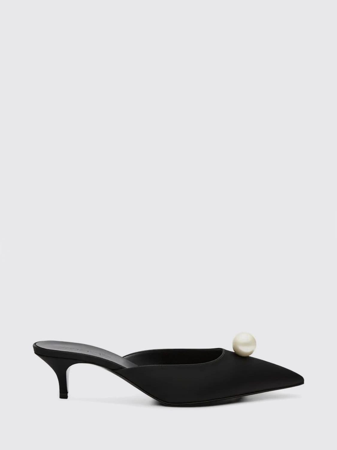Magda Butrym Silk Mules with Applied Pearl
