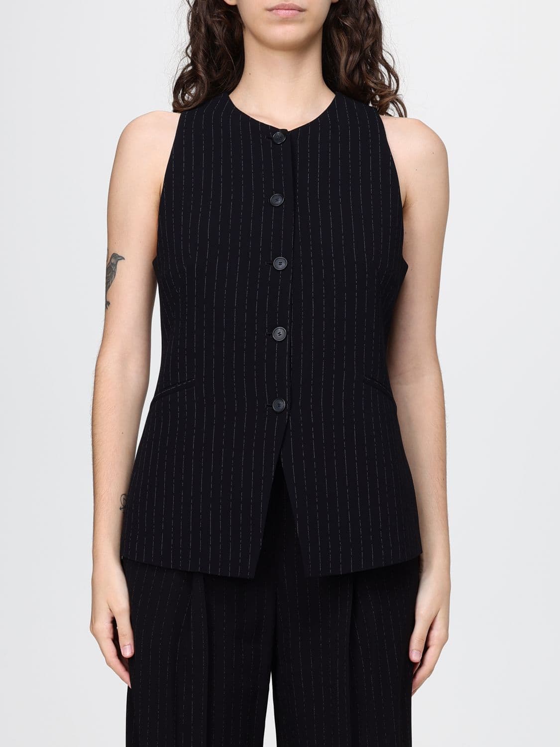 Boss Pinstriped Viscose Vest · 44
