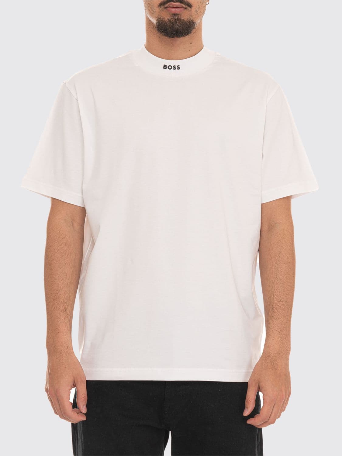 Boss Basic Cotton T-Shirt with Mini Logo