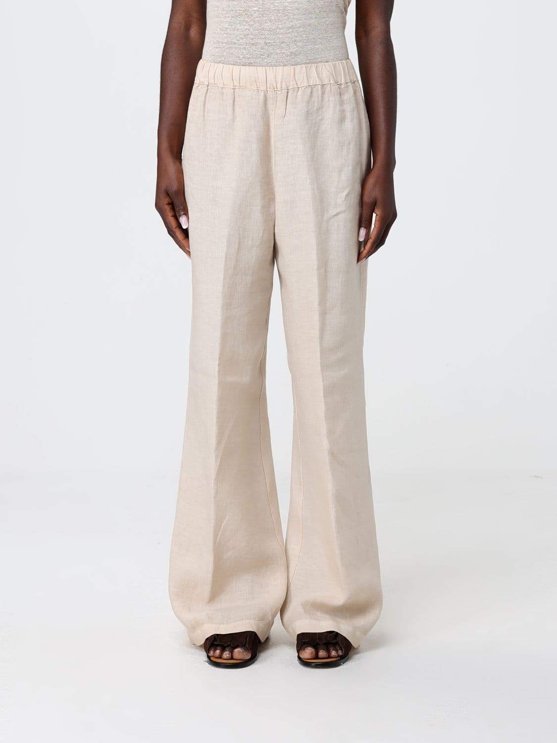 120% Lino Flared Linen Trousers