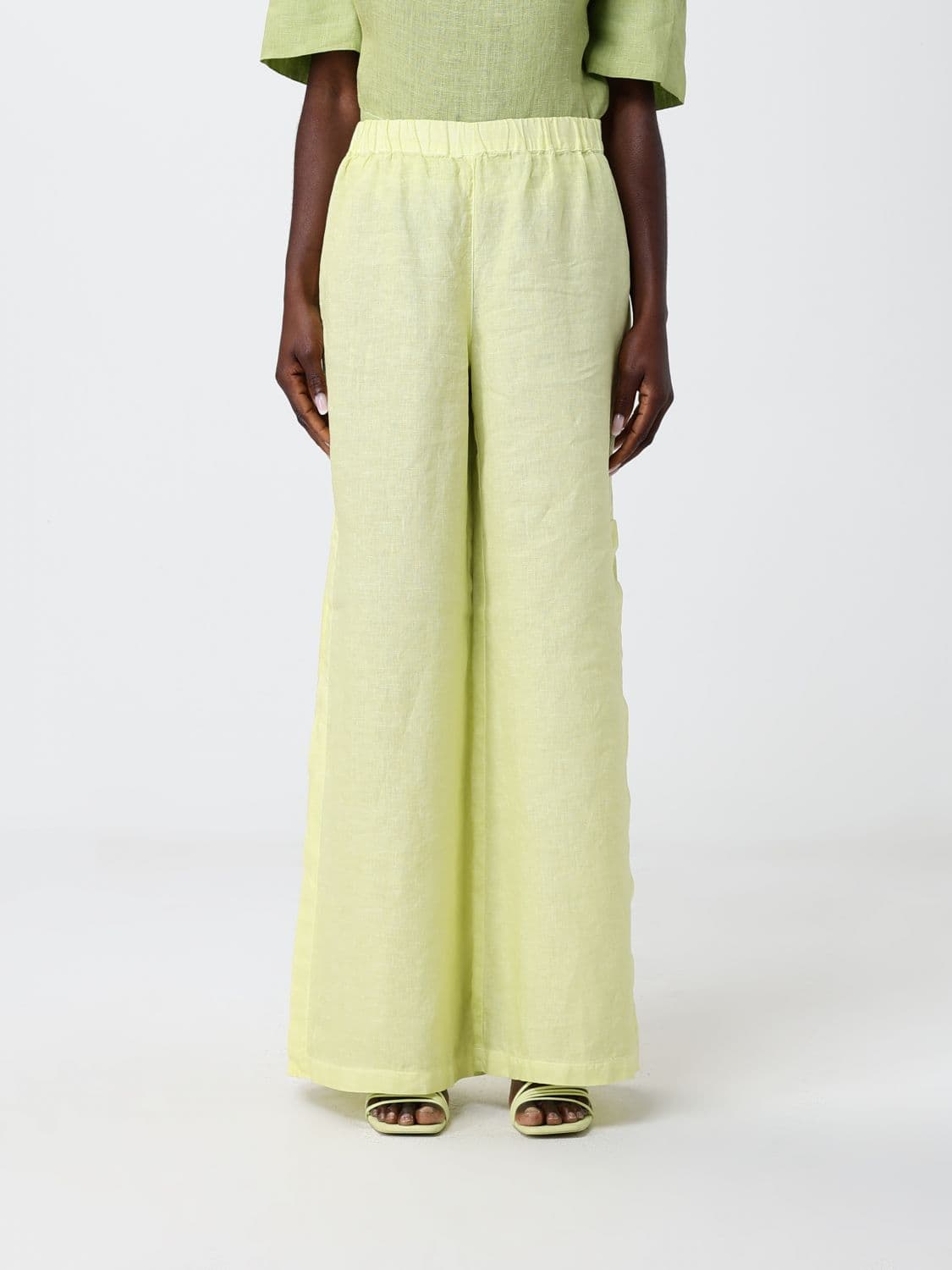 120% Lino Wide Linen Trousers