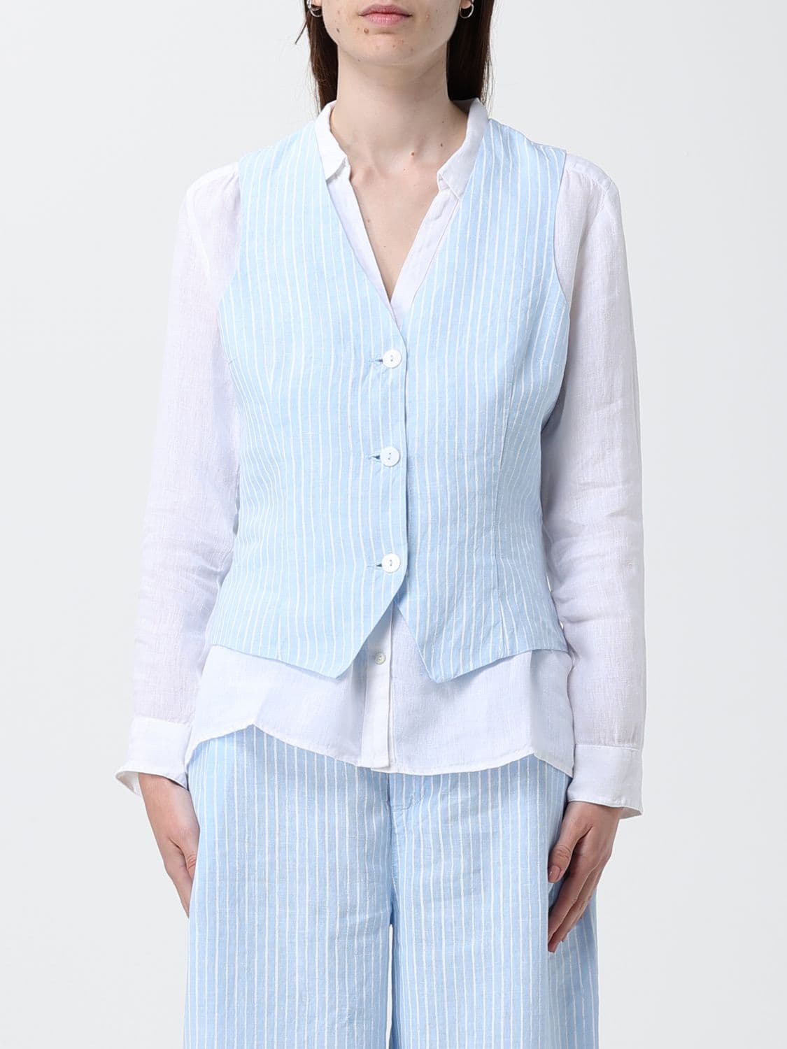 120% Lino Striped Vest · 38