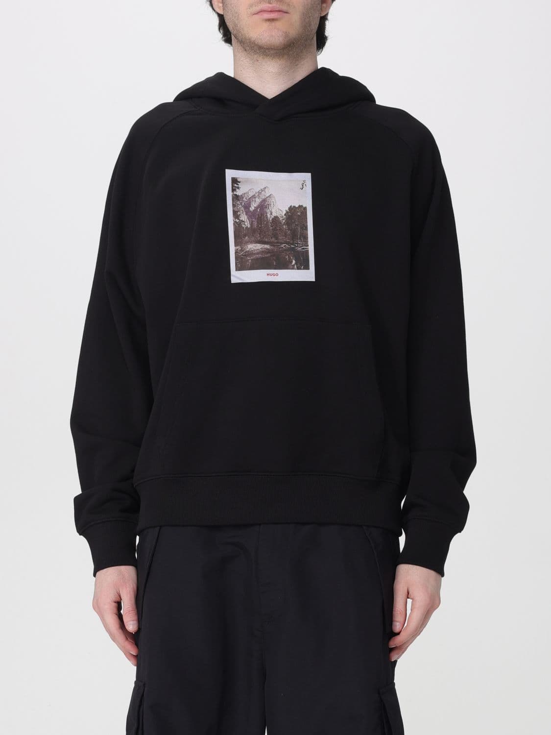 Hugo Printed Cotton Hoodie