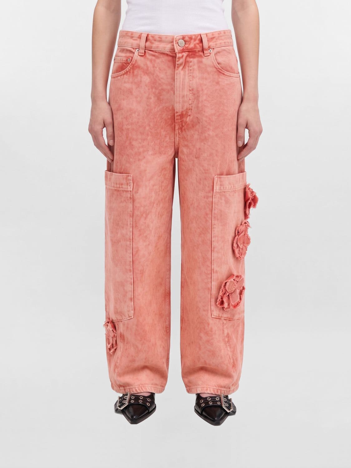 Ganni Organic Denim Cargo Jeans