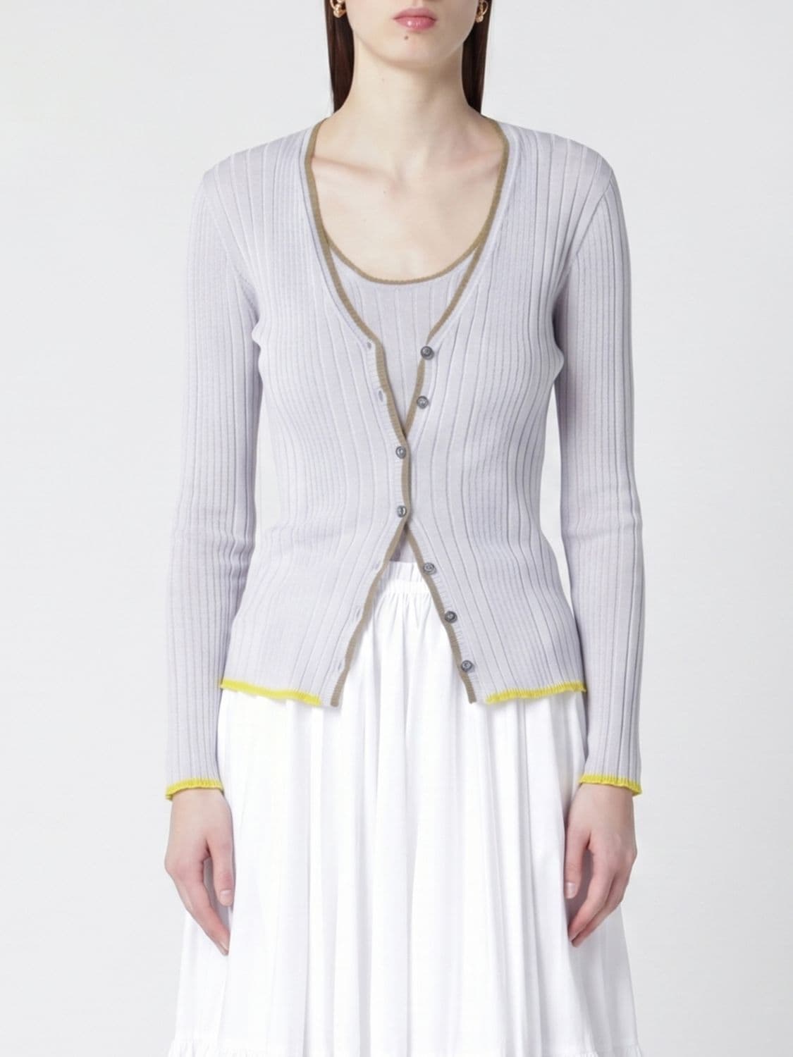 Roberto Collina Ribbed Viscose Cardigan